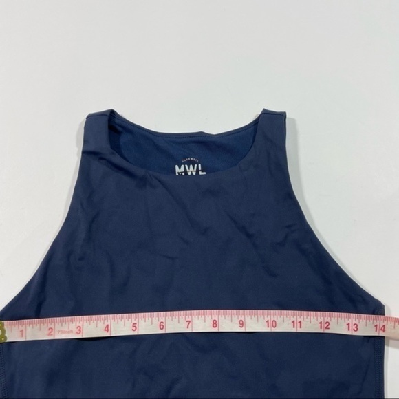 New Madewell MWL Form Racerback Crop Top Small Blue - Picture 3 of 6